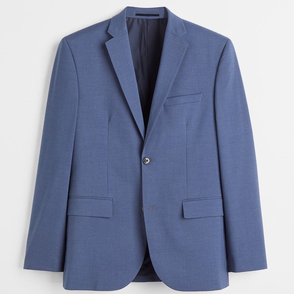 H&M Mens Slim Fit Blue Blazer